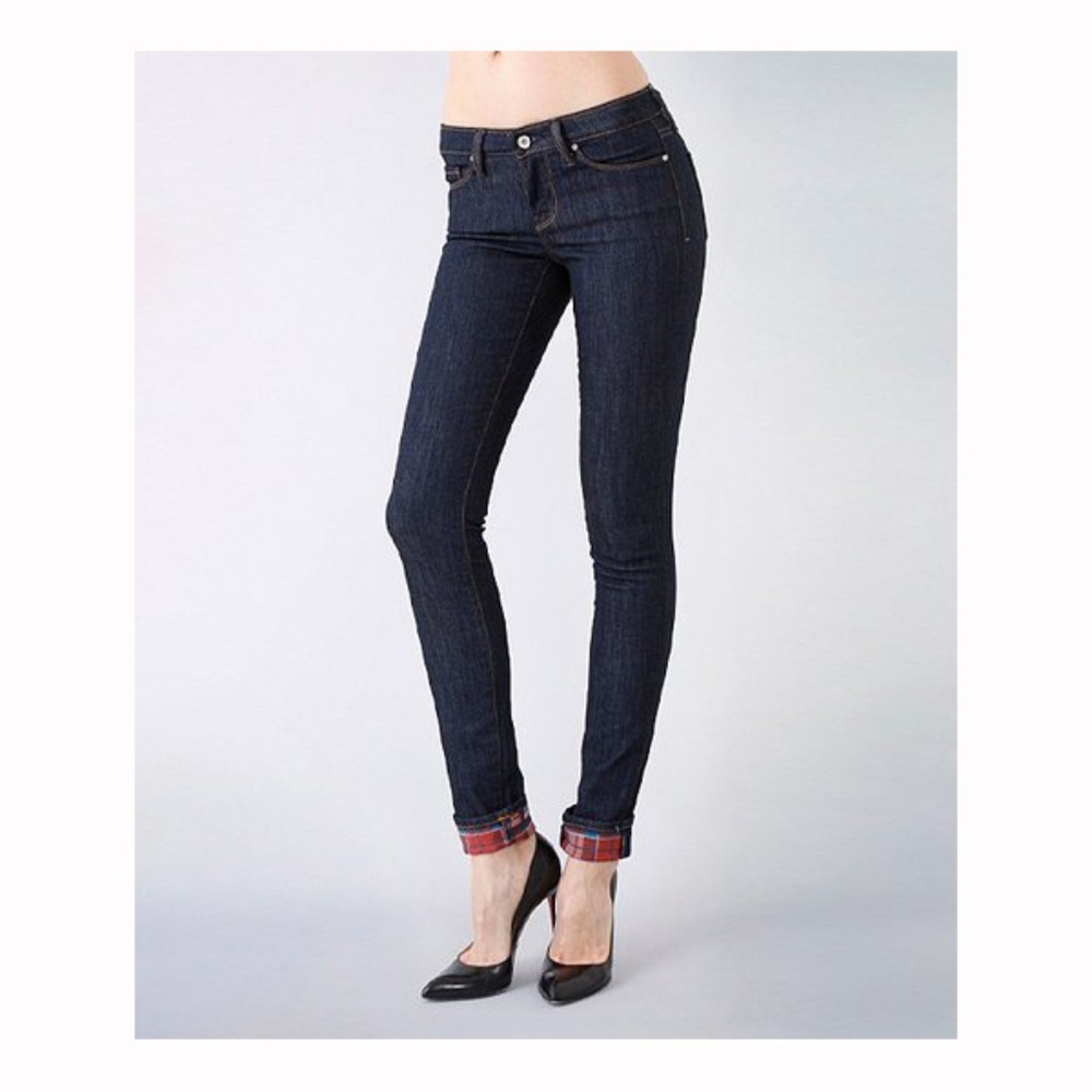 Big Star Scotland Plaid Accent Alex Skinny Jeans